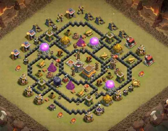 Town Hall 8 War Base Link Design