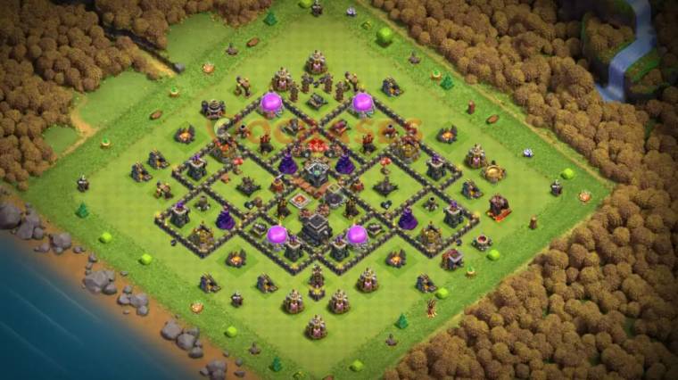 Town Hall 9 War Base Anti 2 Star