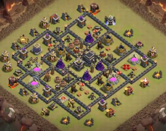 Town Hall 9 War Base Anti Valkyrie